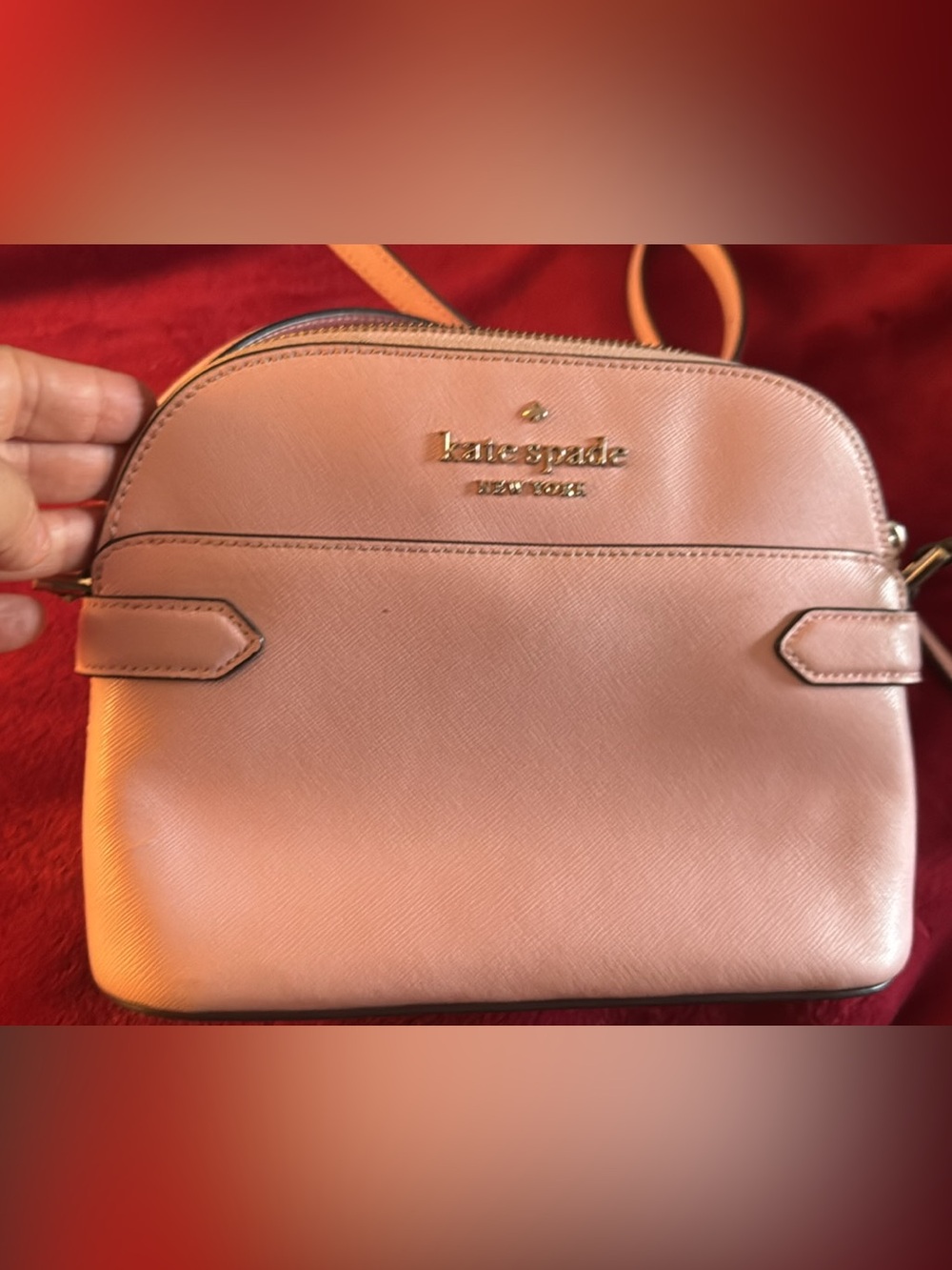 kate spade Blush Pink Saffiano Dome Crossbody